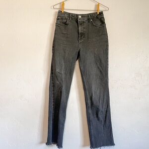 We the Free Free People Black Straight Jeans Raw Hem